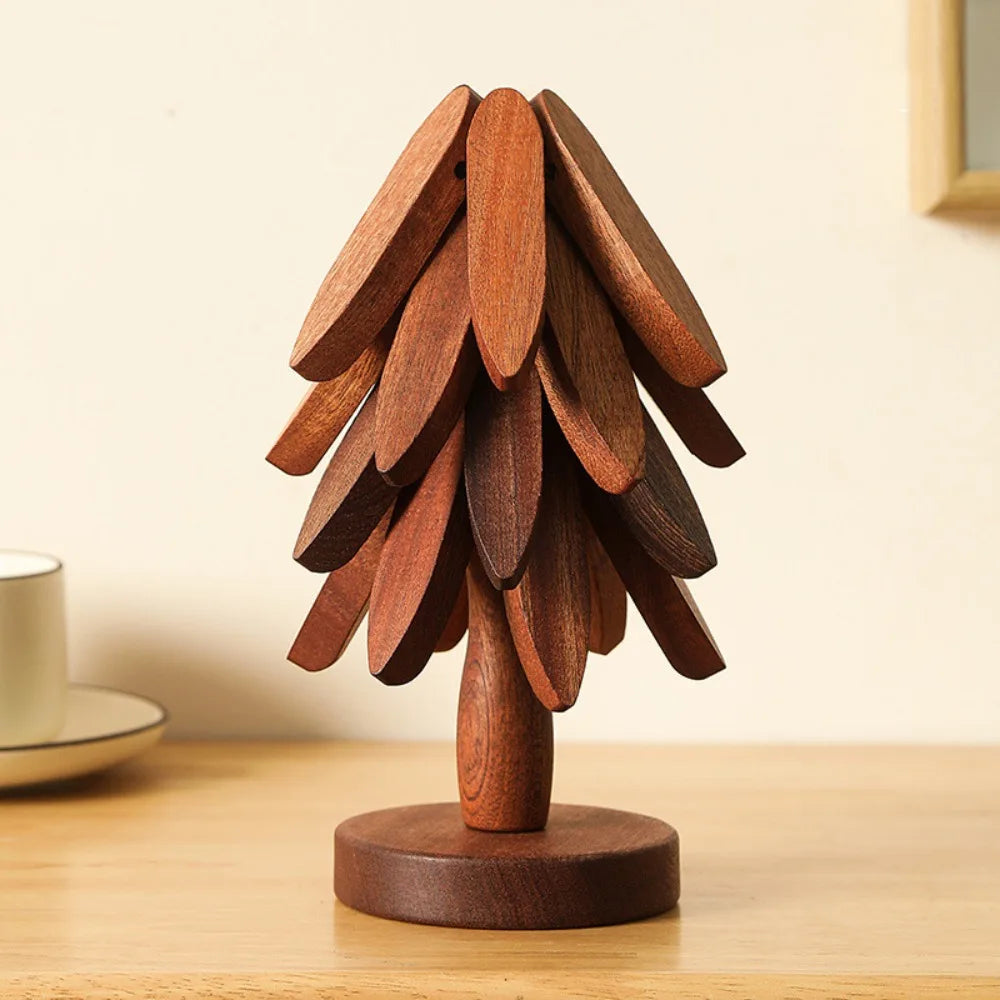 Wooden Christmas Tree Trivet