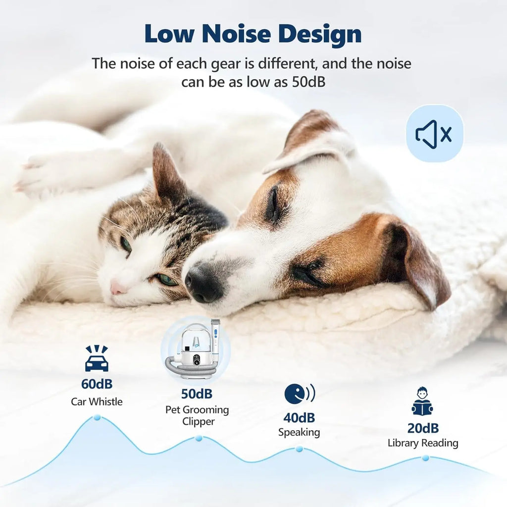 Pet Grooming Vacuum Kit – 5 Tools in 1 with Large 2.0L Dust Cup