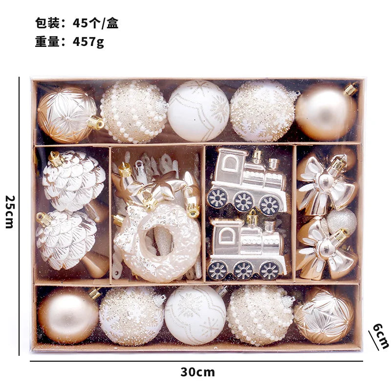 45pcs Colorful Xmas Balls – Tree Hanging Ornaments