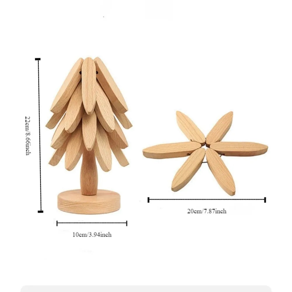 Wooden Christmas Tree Trivet