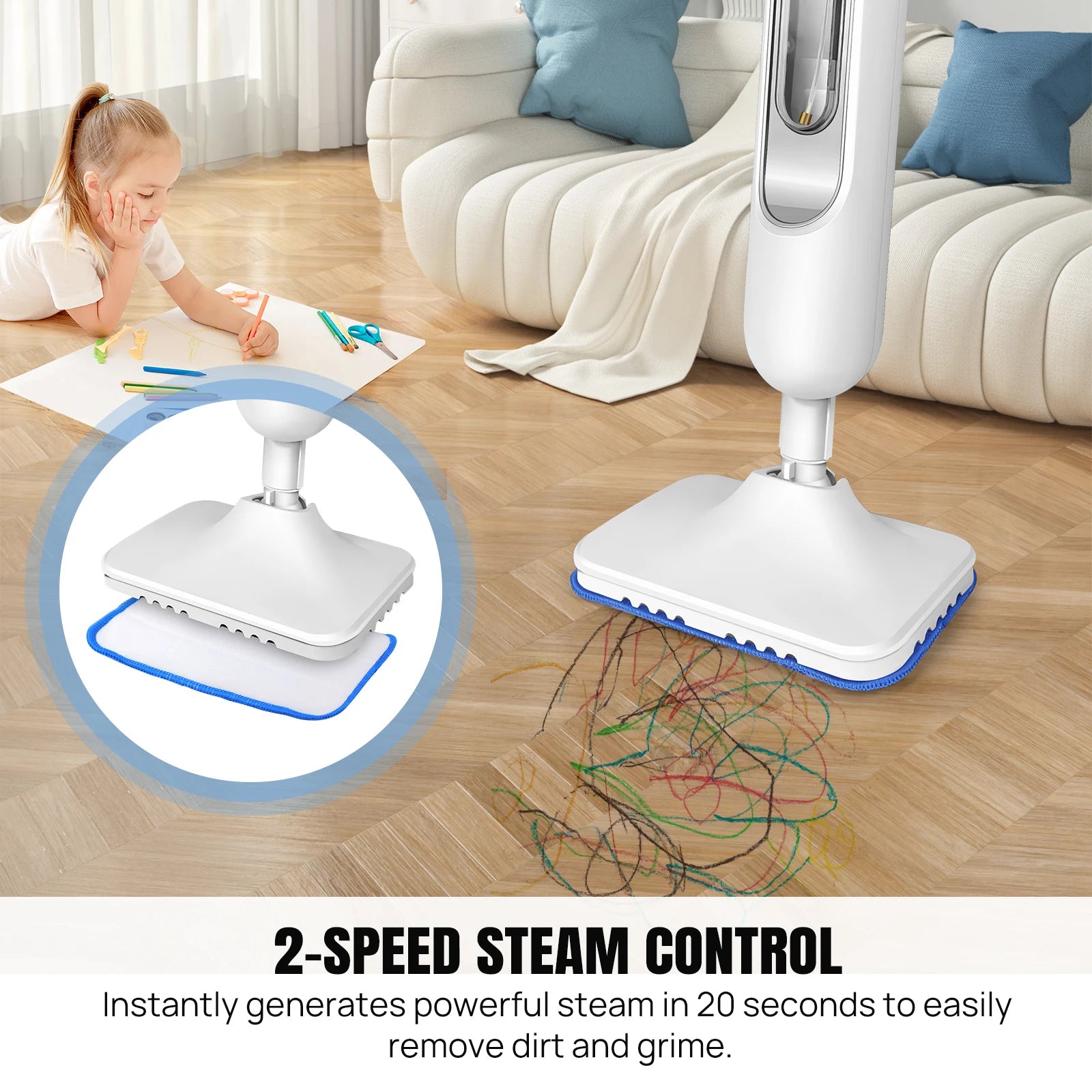 Steam Mop & Detachable Cleaner