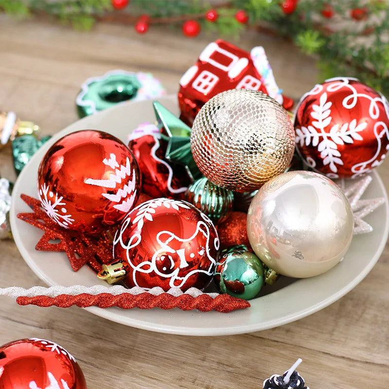 45pcs Colorful Xmas Balls – Tree Hanging Ornaments