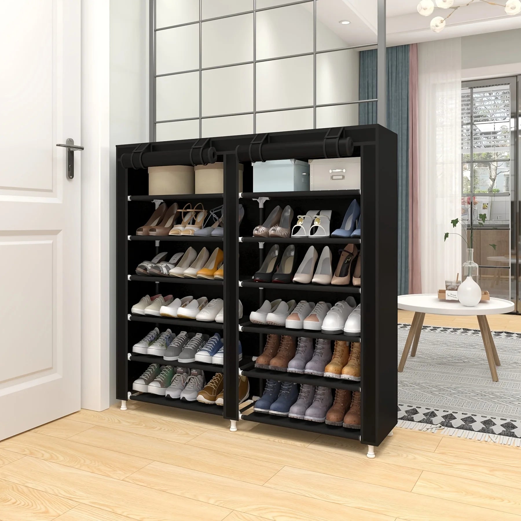 6–10 Tier Rolling Shoe Cabinet