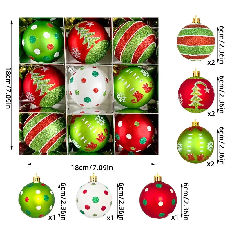 Christmas Ball Set Green Monster