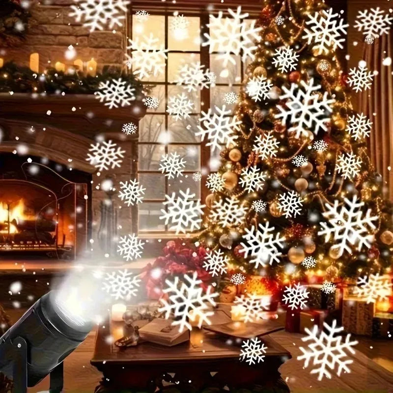 Christmas light Bulb With Snowflake Projection