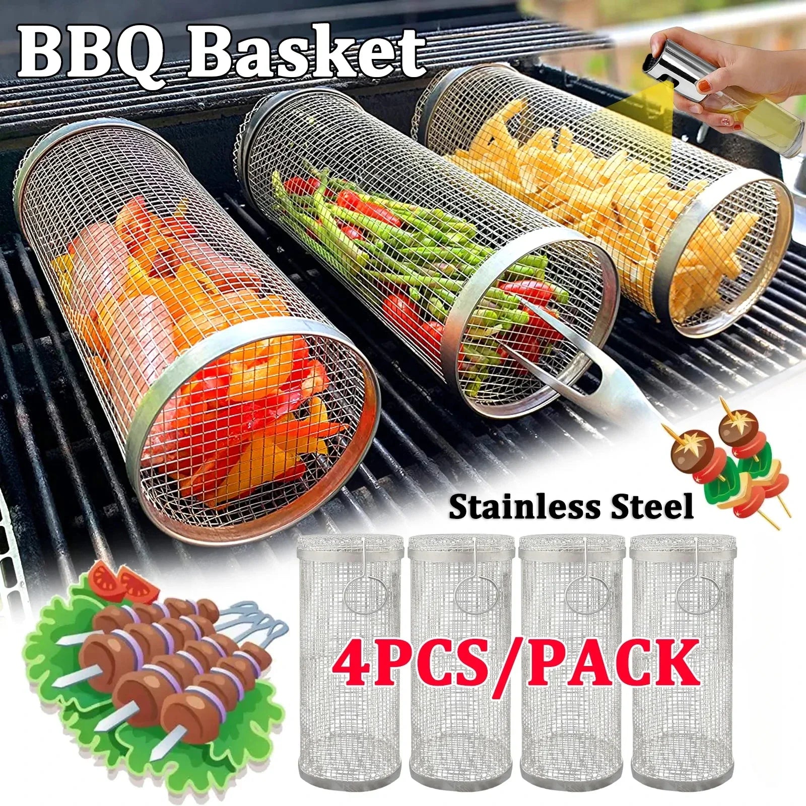 Outdoor BBQ Grill Basket