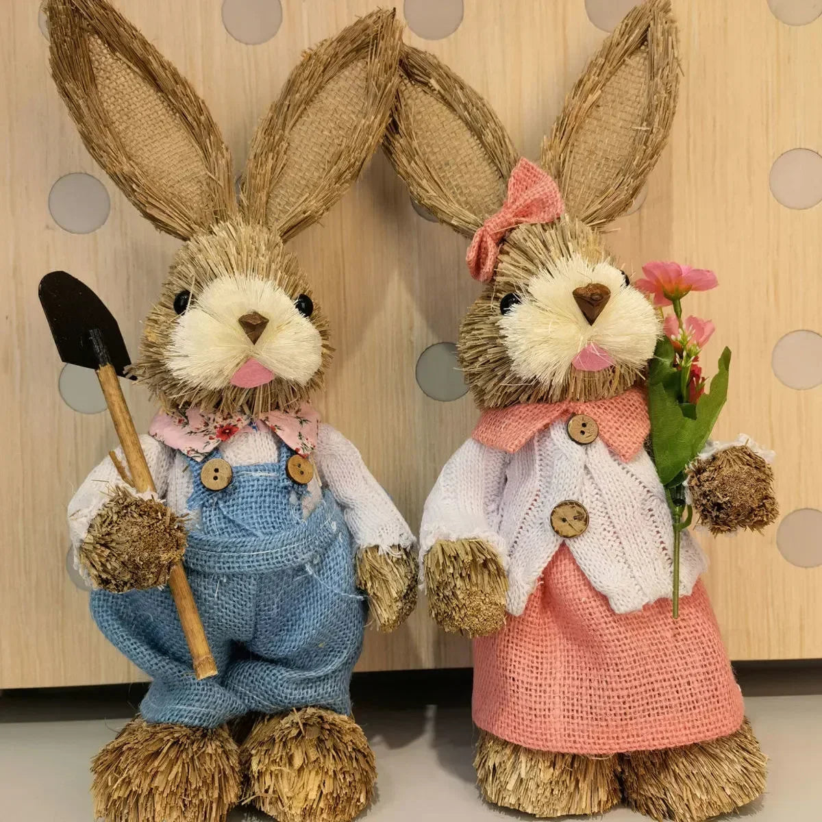 Straw Bunny Easter Set