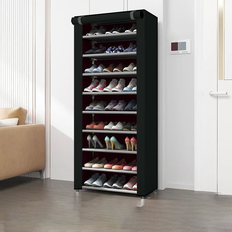 6–10 Tier Rolling Shoe Cabinet