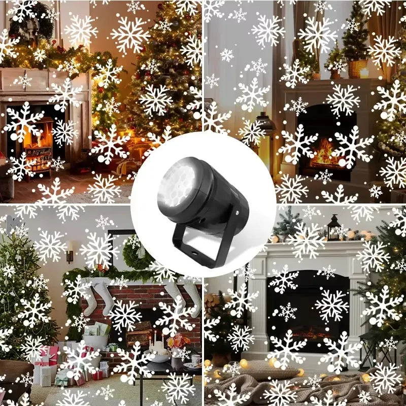 Christmas light Bulb With Snowflake Projection