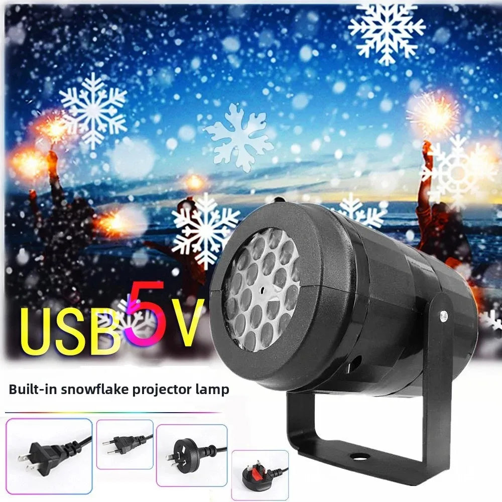 Christmas light Bulb With Snowflake Projection