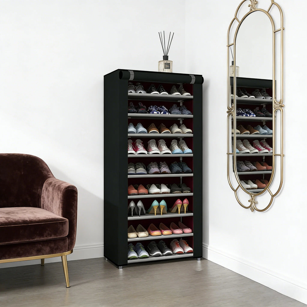 6–10 Tier Rolling Shoe Cabinet