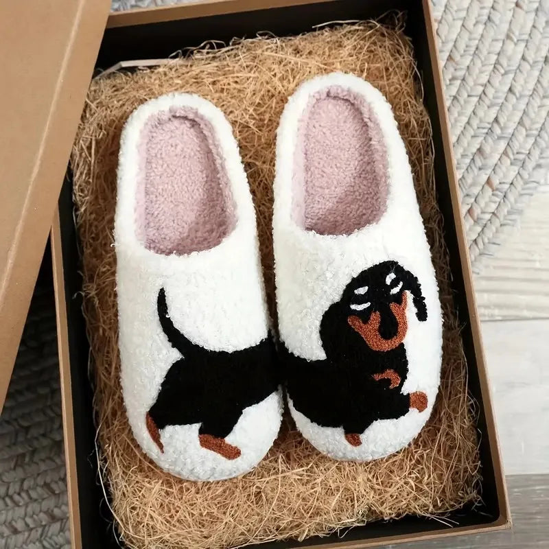 Plush Dog House Slippers