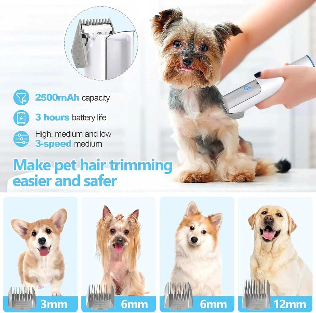 Pet Grooming Vacuum Kit – 5 Tools in 1 with Large 2.0L Dust Cup