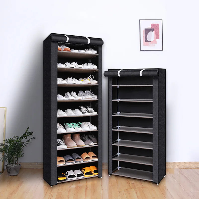 6–10 Tier Rolling Shoe Cabinet