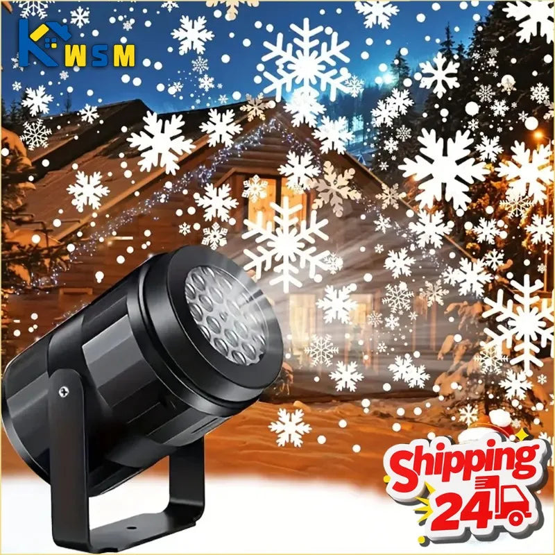 Christmas light Bulb With Snowflake Projection