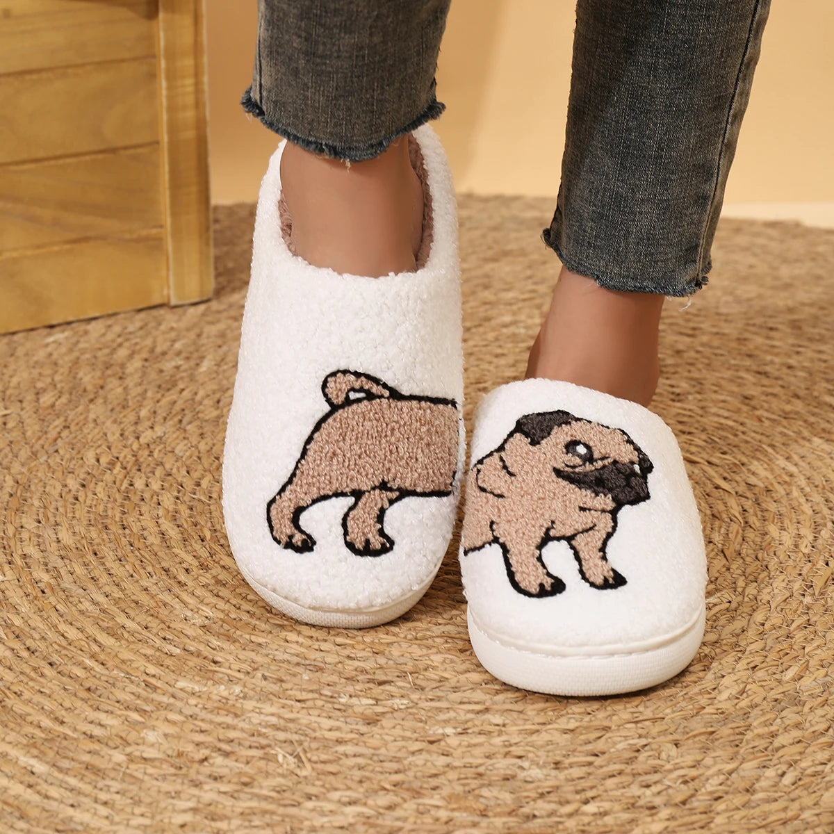 Plush Dog House Slippers