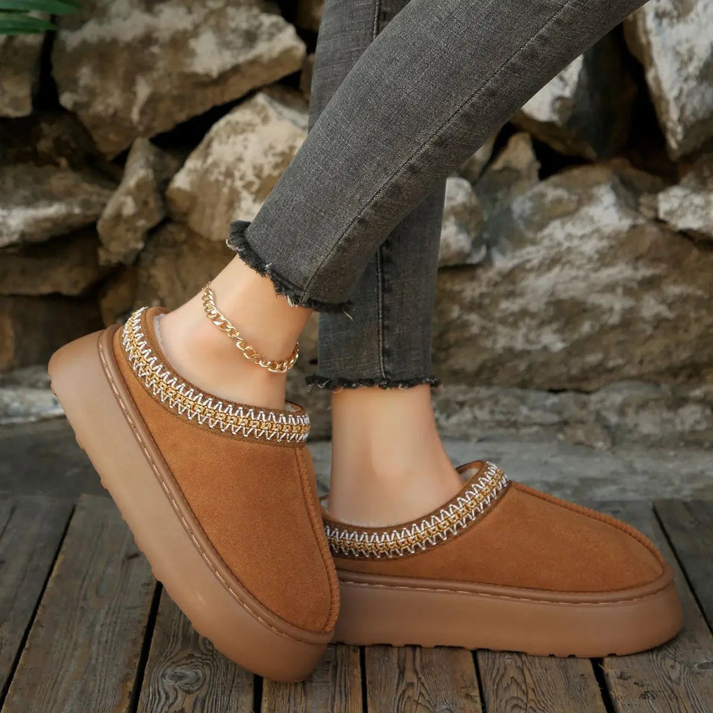 Winter Woman Slippers Plush Interior